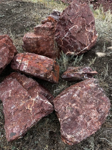 Камни для ландшафтного дизайна красно-фиолетовые 10-60 килограмм купить в Владивостоке