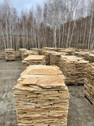 Плитняк златолит жёлтый для фасада 1,5-3 см купить в Владивостоке