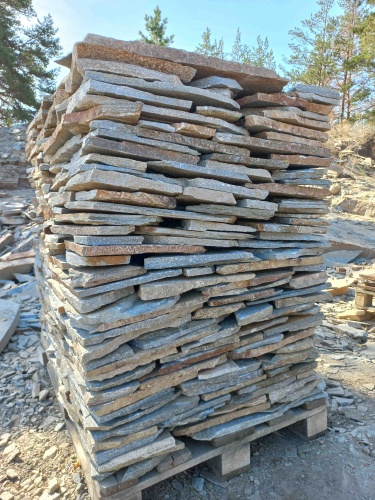 Плитняк златолит серебристый для цоколя, отмостки купить в Владивостоке