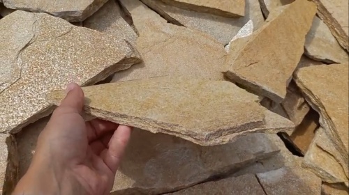 Плитняк златолит жёлтый для фасада 1,5-3 см купить в Владивостоке